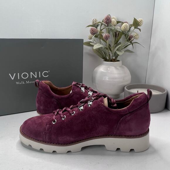 Vionic Ballari Suede Lace-Up Oxfords Loafer Shoes Shiraz Women’s 6.5W Tried On
